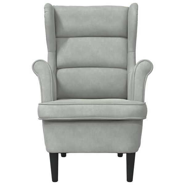 vidaXL Fauteuil gris clair velours