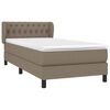 vidaXL Sommier &agrave; lattes de lit avec matelas Taupe 100x200 cm Tissu