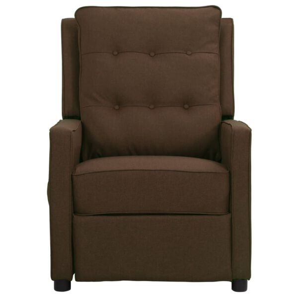 vidaXL Fauteuil de massage Marron fonc&eacute; Tissu