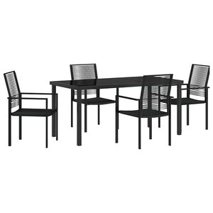vidaXL Ensemble de salle &agrave; manger pour jardin 5 pcs Noir