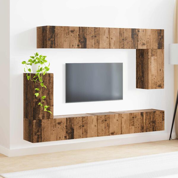 vidaXL Ensemble meuble TV 5 pcs Bois ancien Bois d'ing&eacute;nierie