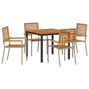 vidaXL Ensemble de salle &agrave; manger pour jardin 5 pcs Beige et Marron