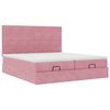 vidaXL Cadre de lit ottoman avec matelas rose 200x200 cm velours
