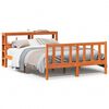 vidaXL Cadre de lit et t&ecirc;te de lit sans matelas cire marron 150x200 cm