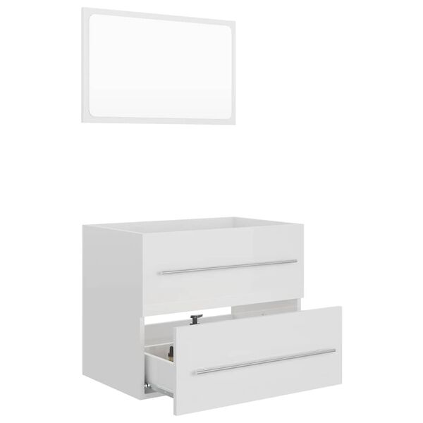 vidaXL Ensemble de meubles de salle de bain 2 pcs Blanc brillant