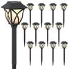 vidaXL Lampes solaires ext&eacute;rieures avec pique de sol 12 pcs 42 cm PP