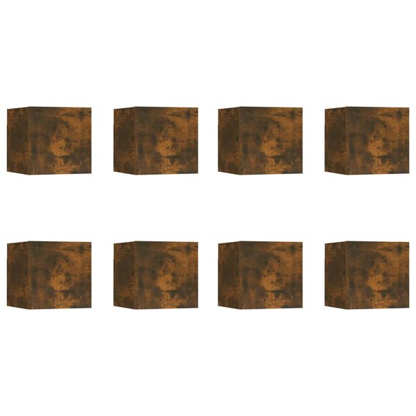 vidaXL Meubles TV muraux 8 pcs Chêne fumé 30,5x30x30 cm