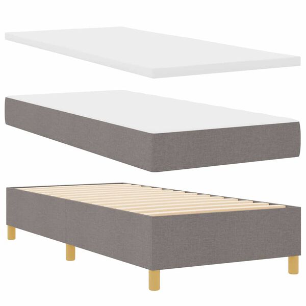 vidaXL Lit &agrave; ressorts avec matelas Taupe 100 x 200 cm tissu