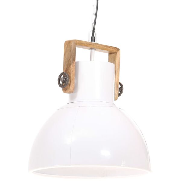 vidaXL Lampe suspendue industrielle 25 W Blanc Rond 40 cm E27
