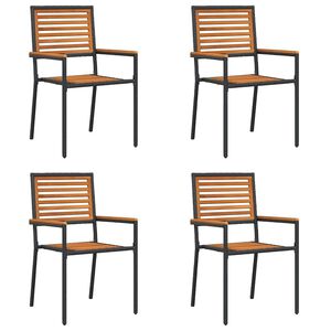 vidaXL Chaises empilables de jardin 4 pcs Marron et Noir