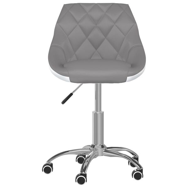 vidaXL Chaise pivotante de salle &agrave; manger Gris et blanc Similicuir