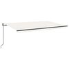 vidaXL Auvent automatique avec capteur de vent et LED 500x350 cm Cr&egrave;me