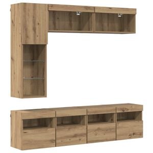vidaXL Meuble TV 7 pc Ch&ecirc;ne artisanal Bois d'ing&eacute;nierie