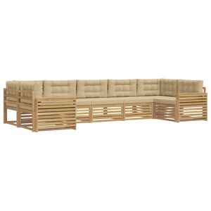 vidaXL Ensemble de canap&eacute;s d'ext&eacute;rieur 7 pc Blanc et Beige