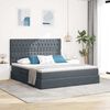 vidaXL Lit avec rangement et matelas Gris fonc&eacute; 160 x 200 cm Velours