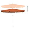 vidaXL Parasol de jardin avec mât 210x140 cm Terre cuite