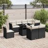 vidaXL Salon de jardin 9 pcs avec coussins noir r&eacute;sine tress&eacute;e