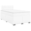 vidaXL Sommier &agrave; lattes de lit avec matelas blanc 120x190cm similicuir