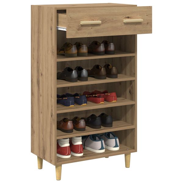 vidaXL Cabinet &agrave; chaussures avec tiroir Ch&ecirc;ne artisan 60 x 35 x 105 cm