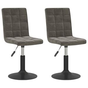 vidaXL Chaises pivotantes &agrave; manger lot de 2 gris fonc&eacute; velours