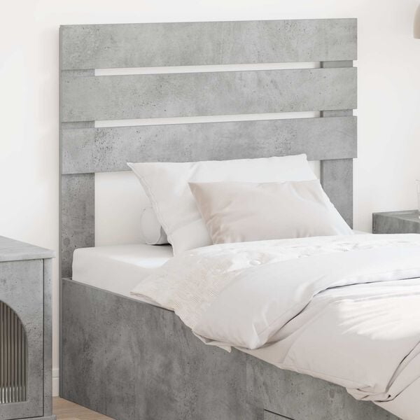 vidaXL T&ecirc;te de lit Gris b&eacute;ton 80 cm Bois d'ing&eacute;nierie