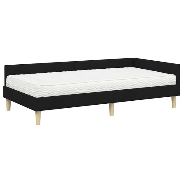 vidaXL Cadre de lit d'angle avec matelas Autre 2 pcs Vert tissu