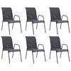 vidaXL Chaises empilables de jardin lot de 6 Acier et textil&egrave;ne