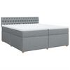 vidaXL Sommier &agrave; lattes de lit avec matelas Gris clair 200x200cm Tissu