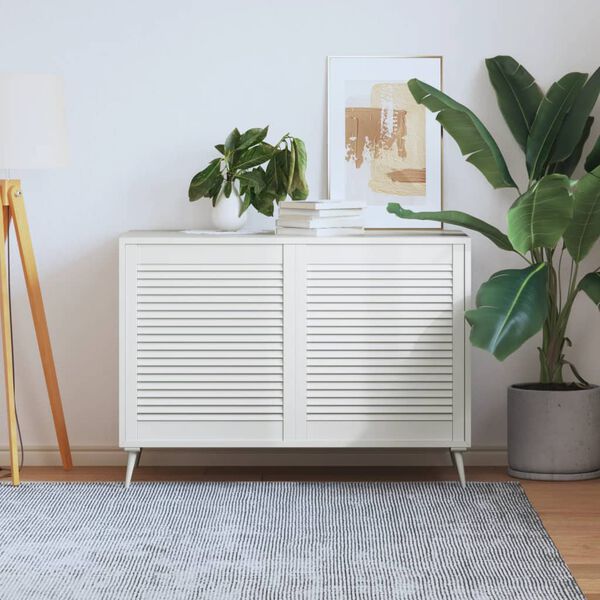 vidaXL Portes d'armoire &agrave; persiennes 2 pcs blanc 69x59,4 cm pin massif