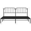 vidaXL Cadre de lit m&eacute;tal sans matelas avec t&ecirc;te de lit noir 193x203cm