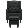 vidaXL Fauteuil avec repose-pied Gris foncé Tissu