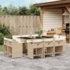 vidaXL Ensemble &agrave; manger de jardin et coussins 11 pcs beige poly rotin