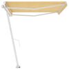 vidaXL Auvent manuel r&eacute;tractable sur pied 400x300 cm Jaune et blanc