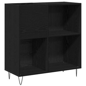 vidaXL Meuble &agrave; vinyles Ch&ecirc;ne noir 85 x 38 x 89 cm Bois d'ing&eacute;nierie
