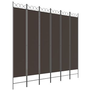 vidaXL Cloison de s&eacute;paration 6 panneaux Marron 240x220 cm Tissu