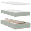 vidaXL Cadre de lit ottoman et matelas gris clair 100x200 cm velours