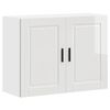 vidaXL Armoire murale de cuisine Porto blanc brillant bois ing&eacute;nierie
