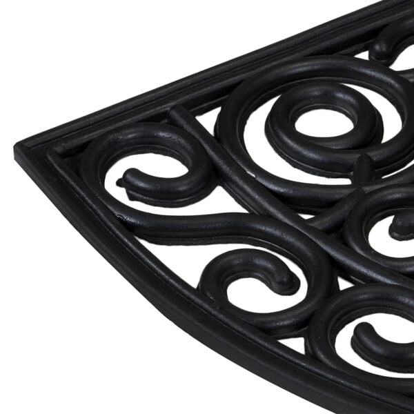 vidaXL Tapis de porte demi-rond 45x75 cm caoutchouc