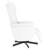 vidaXL Fauteuil inclinable de massage repose-pieds blanc similicuir