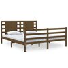 vidaXL Cadre de lit Marron miel Bois de pin massif 135x190 cm Double
