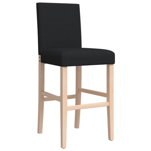 vidaXL Chaises de bar lot de 2 bois massif d'h&eacute;v&eacute;a et tissu