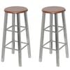 vidaXL Tabourets de bar lot de 4 argent&eacute; et marron MDF