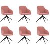vidaXL Chaises &agrave; manger lot de 6 rose velours