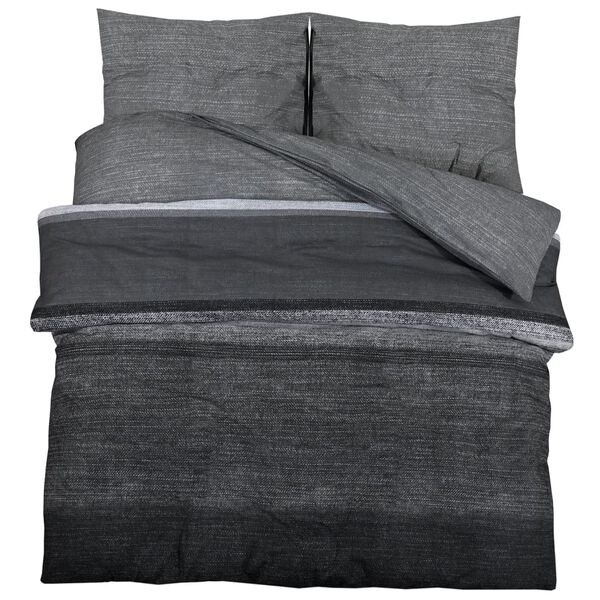 vidaXL Ensemble de housse de couette gris fonc&eacute; 140x200 cm Coton