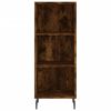 vidaXL Buffet chêne fumé 34,5x32,5x90 cm bois d'ingénierie