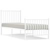 vidaXL Cadre de lit métal sans matelas avec pied de lit blanc 80x200cm
