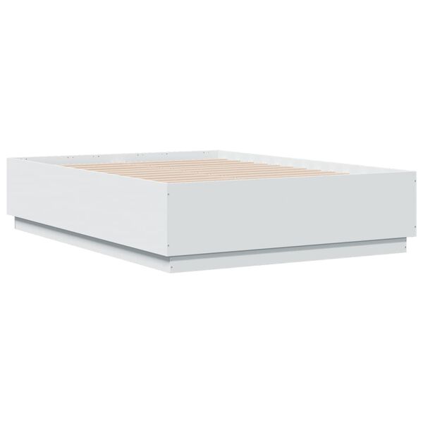 vidaXL Cadre de lit avec LED sans matelas blanc 120x190 cm
