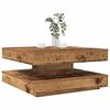 vidaXL Table basse rotative &agrave; 360 degr&eacute;s vieux bois 70x70x34,5 cm