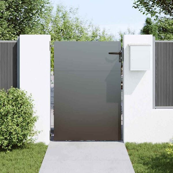 vidaXL Porte de Jardin Noir 85 x 150 cm Acier peint par poudre