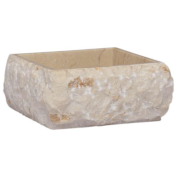 vidaXL Lavabo Cr&egrave;me 30x30x13 cm Marbre